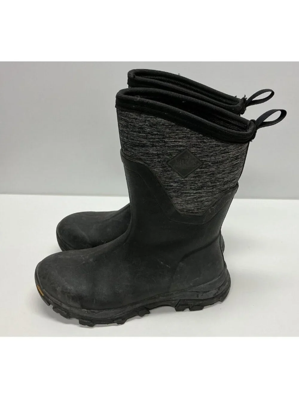 Original Muck Boots Arctic Ice + Grip Mid Rain Boots Women's Black Pull On Sz 9